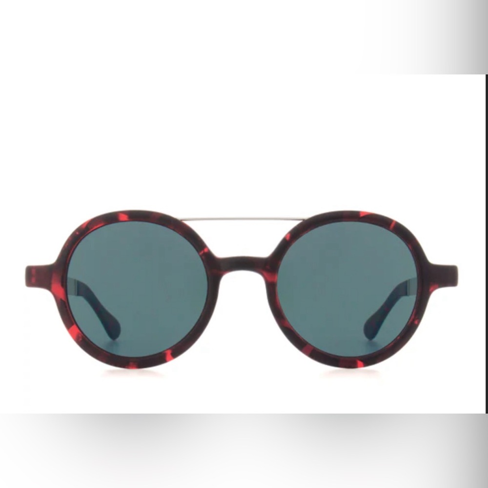 KOMONO Vivien Tortoise Silver Sunglasses Round Red - Picture 2 of 12
